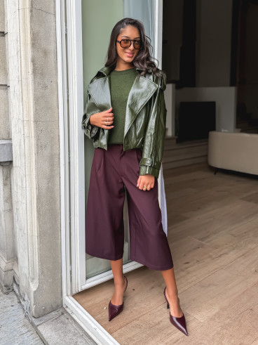 Veste en simili Rosélia - Vert olive