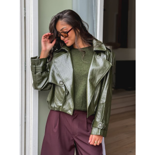 Veste en simili Rosélia - Vert olive