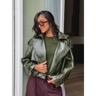 Veste en simili Rosélia - Vert olive