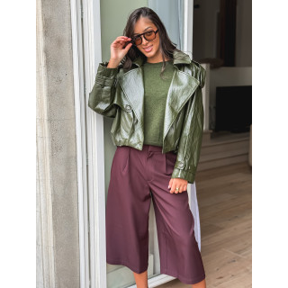 Veste en simili Rosélia - Vert olive