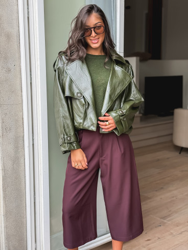Veste en simili Rosélia - Vert olive