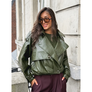 Veste en simili Rosélia - Vert olive