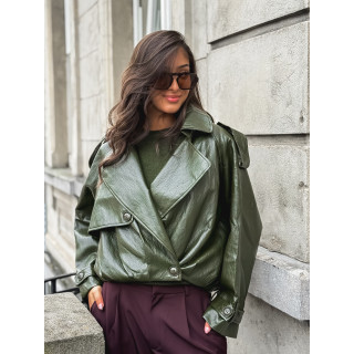 Veste en simili Rosélia - Vert olive