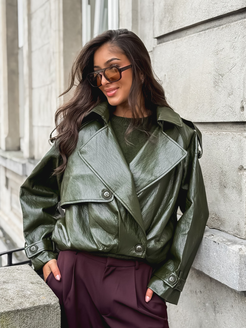 Veste en simili Rosélia - Vert olive