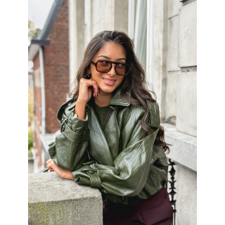 Veste en simili Rosélia - Vert olive