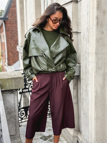 Veste en simili Rosélia - Vert olive