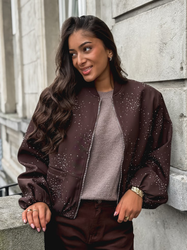 Bomber à strass Ceylan - Chocolat