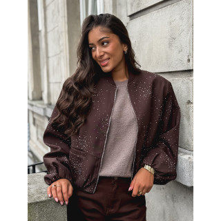 Bomber à strass Ceylan - Chocolat
