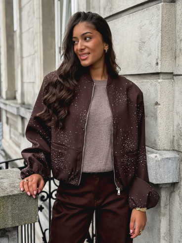 Bomber à strass Ceylan - Chocolat