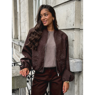 Bomber à strass Ceylan - Chocolat