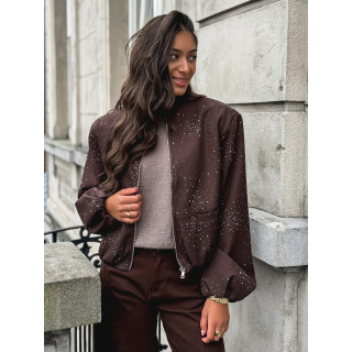 Bomber à strass Ceylan - Chocolat