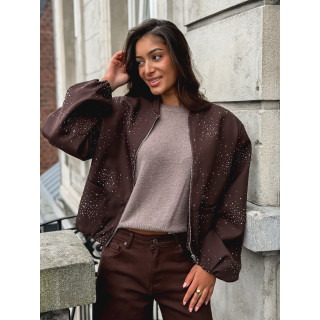 Bomber à strass Ceylan - Chocolat