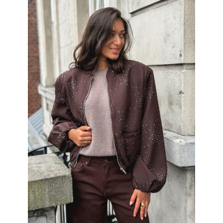 Bomber à strass Ceylan - Chocolat