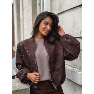Bomber à strass Ceylan - Chocolat