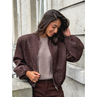 Bomber à strass Ceylan - Chocolat