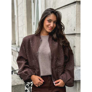 Bomber à strass Ceylan - Chocolat