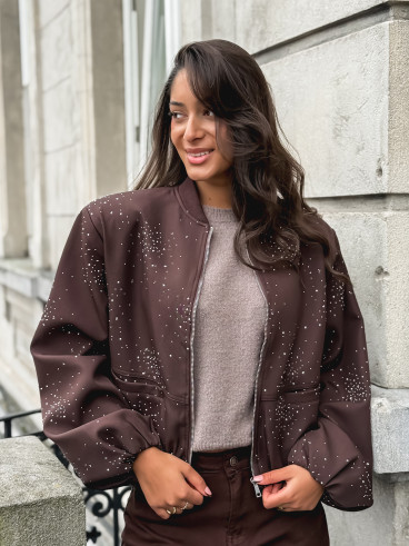 Bomber à strass Ceylan - Chocolat