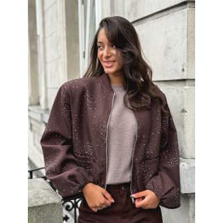 Bomber à strass Ceylan - Chocolat