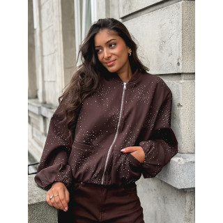 Bomber à strass Ceylan - Chocolat