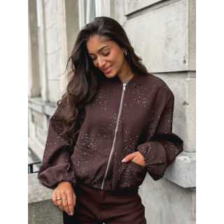 Bomber à strass Ceylan - Chocolat