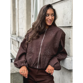 Bomber à strass Ceylan - Chocolat