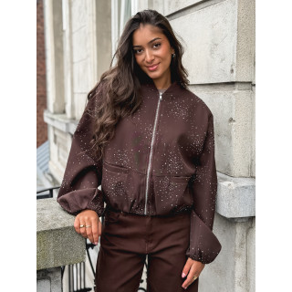 Bomber à strass Ceylan - Chocolat
