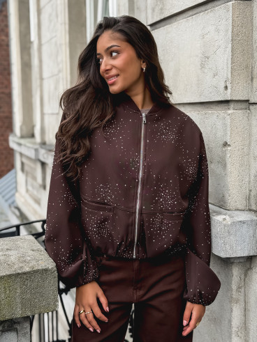 Bomber à strass Ceylan - Chocolat