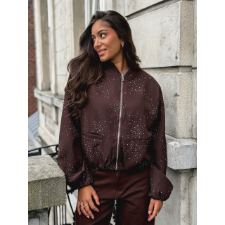 Bomber à strass Ceylan - Chocolat