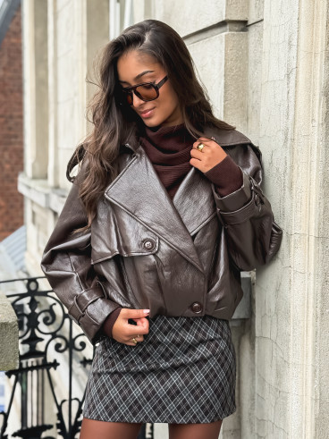 Veste simili Rosélia - Chocolat Veste simili Rosélia - Chocolat