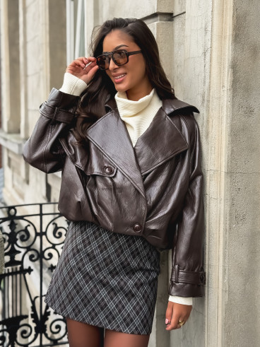 Veste simili Rosélia - Chocolat Veste simili Rosélia - Chocolat