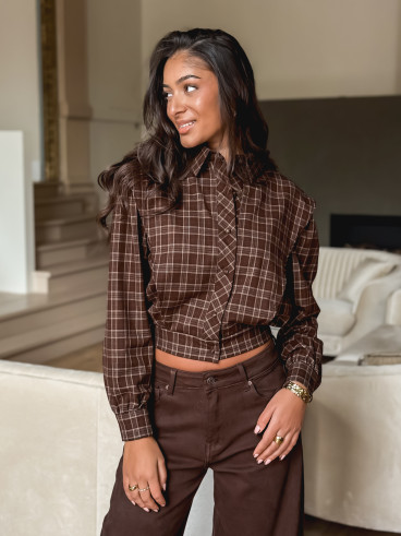 Chemise à carreaux Valériana - Chocolat