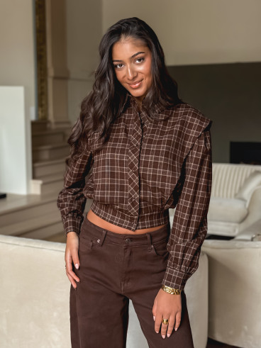 Chemise à carreaux Valériana - Chocolat