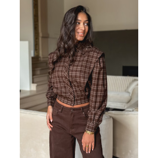 Chemise à carreaux Valériana - Chocolat
