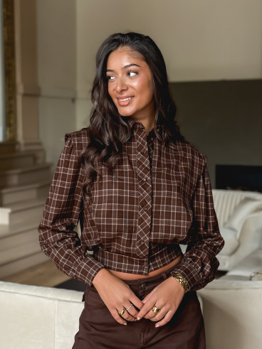 Chemise à carreaux Valériana - Chocolat