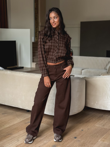 Chemise à carreaux Valériana - Chocolat