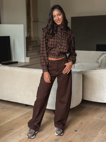 Chemise à carreaux Valériana - Chocolat