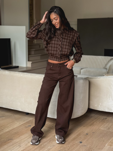 Chemise à carreaux Valériana - Chocolat