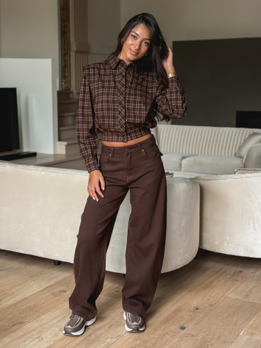 Chemise à carreaux Valériana - Chocolat