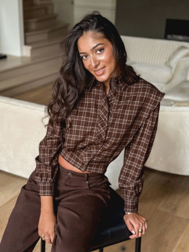 Chemise à carreaux Valériana - Chocolat