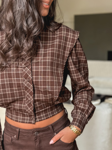 Chemise à carreaux Valériana - Chocolat