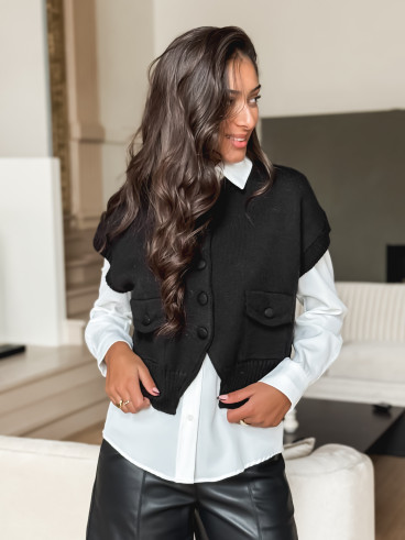 Gilet sans manches Linéa - Noir