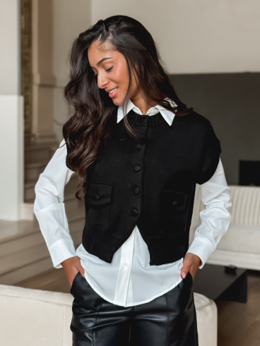 Gilet sans manches Linéa - Noir