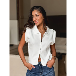 Blouse sans manches Veronika - Blanc