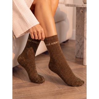 Chaussettes "Rosé addict" - Café