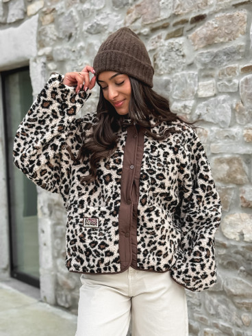 Veste réversible Léopard Léara - Chocolat