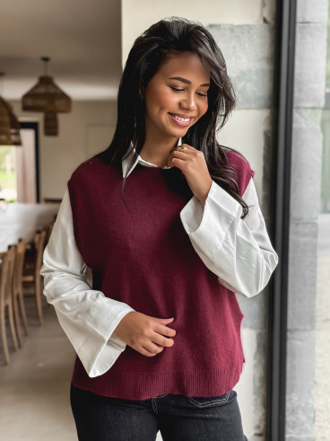 Pull sans manches Catherina - Bordeaux Pull sans manches Catherina - Bordeaux