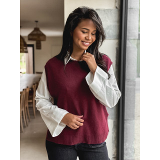 Pull sans manches Catherina - Bordeaux
