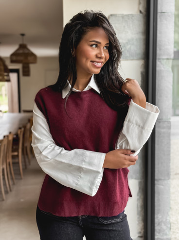 Pull sans manches Catherina - Bordeaux Pull sans manches Catherina - Bordeaux