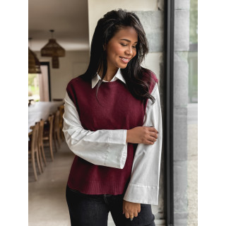 Pull sans manches Catherina - Bordeaux