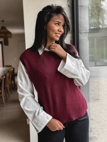 Pull sans manches Catherina - Bordeaux Pull sans manches Catherina - Bordeaux